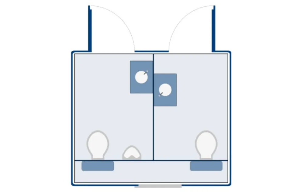 Plattegrond van de toiletwagen Global GL2400 Fresh
