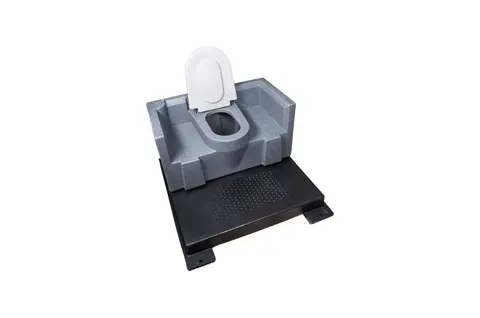 Toilettank Multi, open zitting met verhoogde randen op een donkere basis