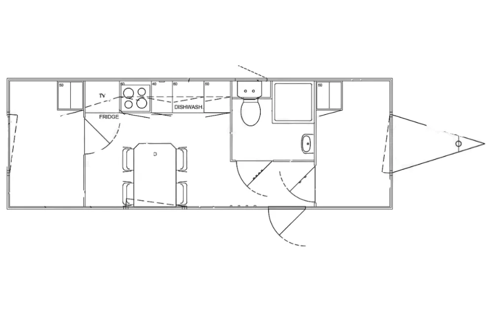 Plattegrond van de mobiele woonunit 730 2A