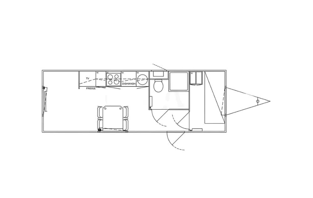 Plattegrond van de mobiele woonunit 730 Flex