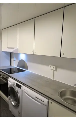 Mobiele woonunit 900 3A, keuken met vaatwasser, oven en inductiekookplaat