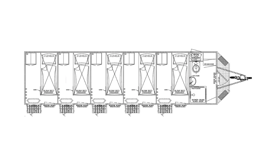 Plattegrond van de mobiele woonunit 900 6A