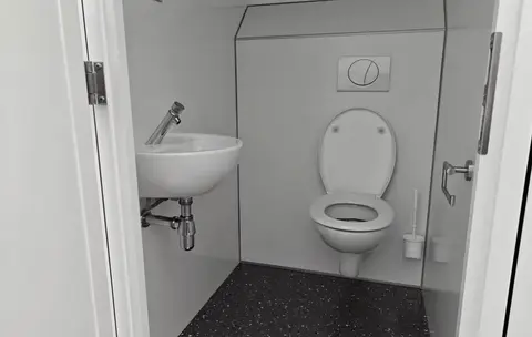 Schaftwagen met spoeltoilet, toilet