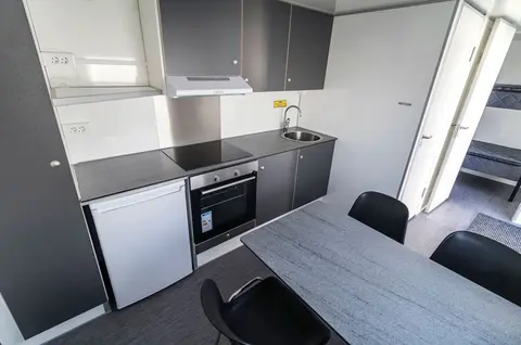 Mobiele woonunit DL730, interieur met keuken